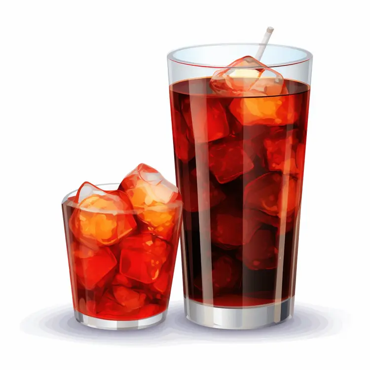 Refreshing Iced Drink in Glasses