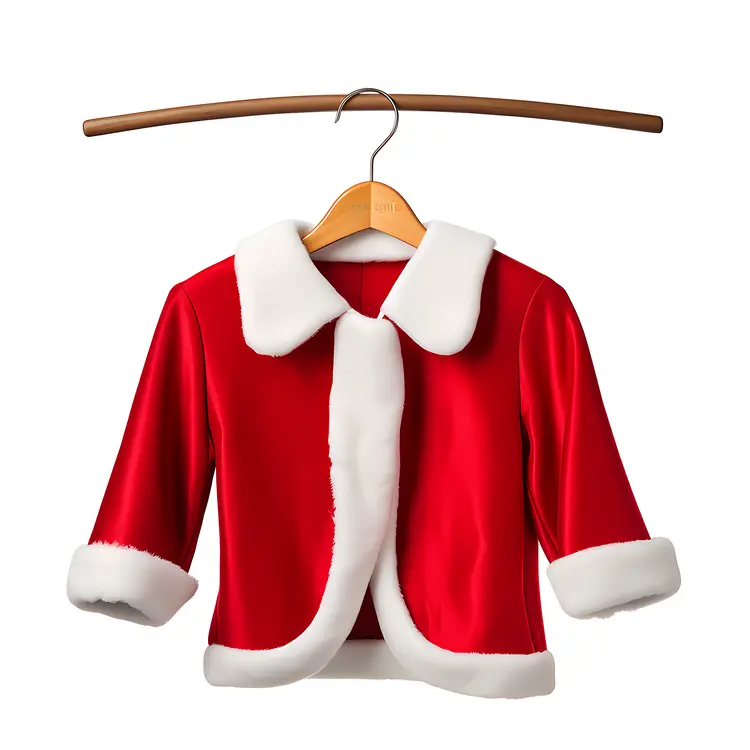 Santa Coat with White Fur on Hanger