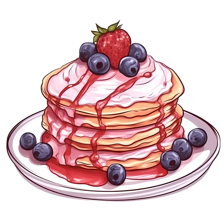 Creamy Pancakes with Blueberries