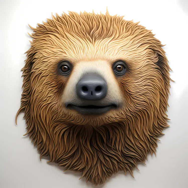 Cute Sloth Face Illustration