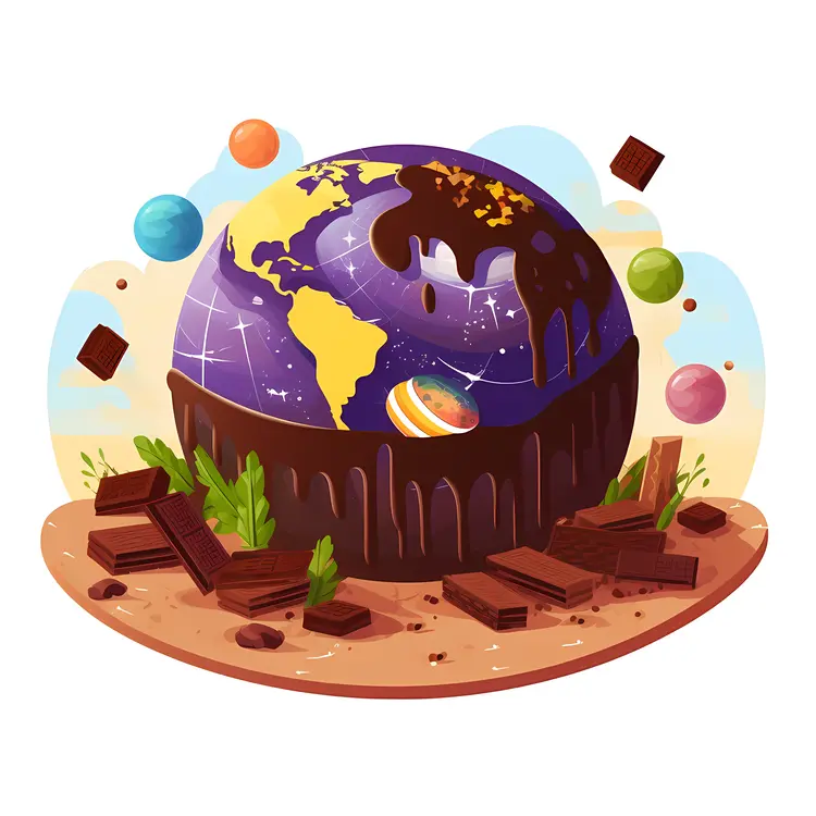 Chocolate Earth with Sweets and Truffles