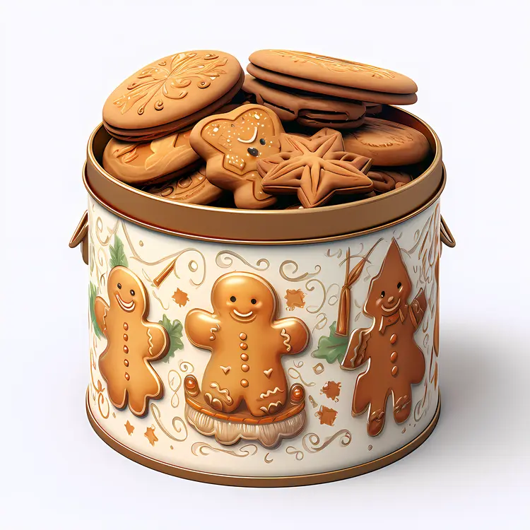 Gingerbread Cookies in a Decorative Tin