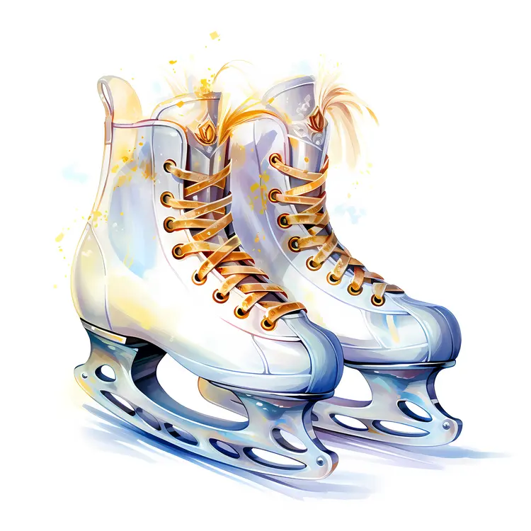 Luxurious Golden Ice Skates