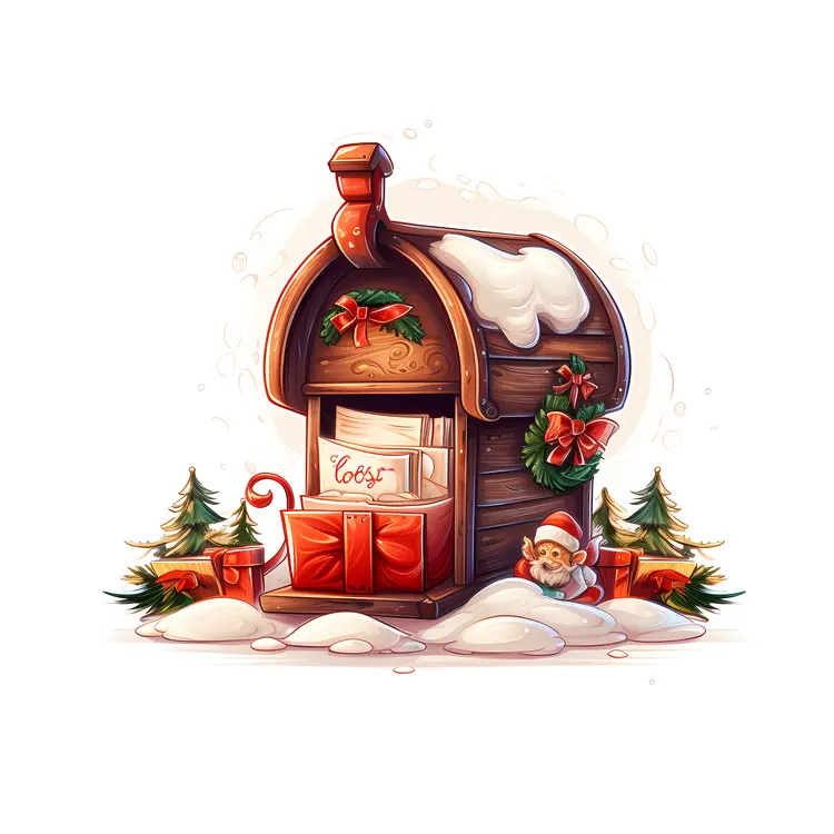 Mailbox with Gifts in Snow