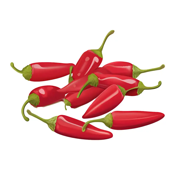 Multiple Red Chili Peppers Illustration