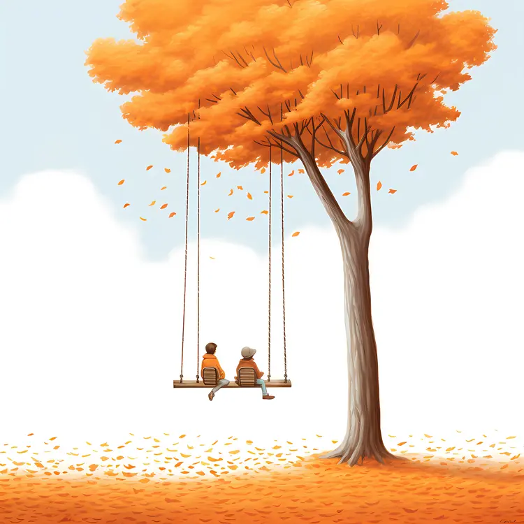 People on Swing under Tree