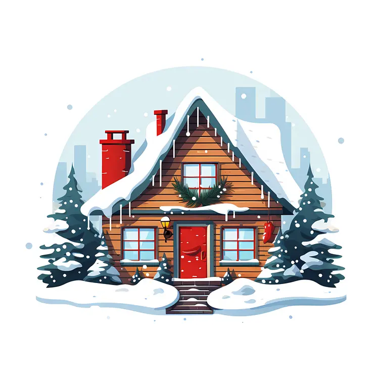 Small house decorated for Christmas