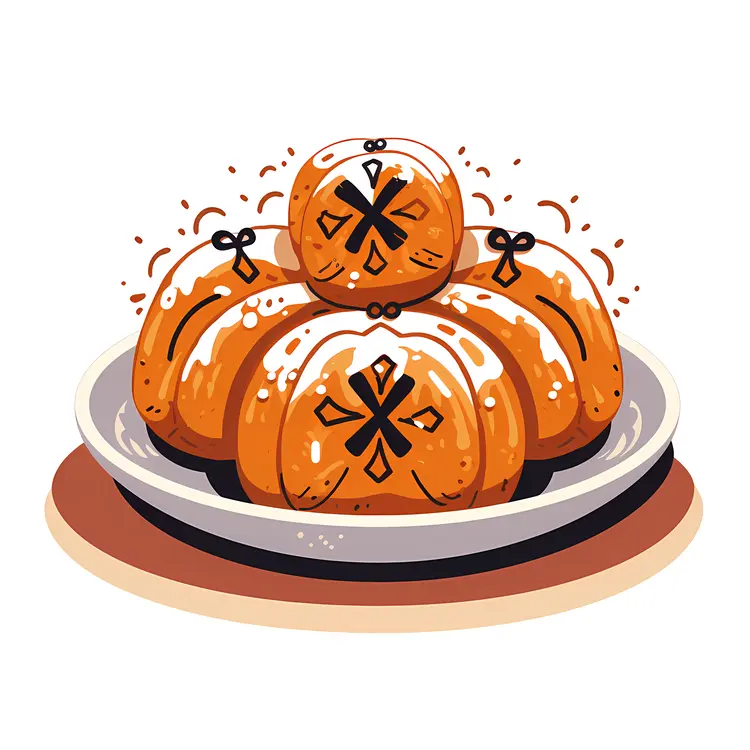 Decorated Bread Illustration for Day of the Dead