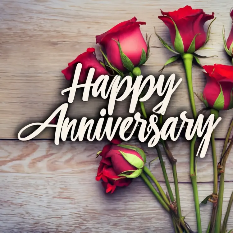 Happy Anniversary with Red Roses