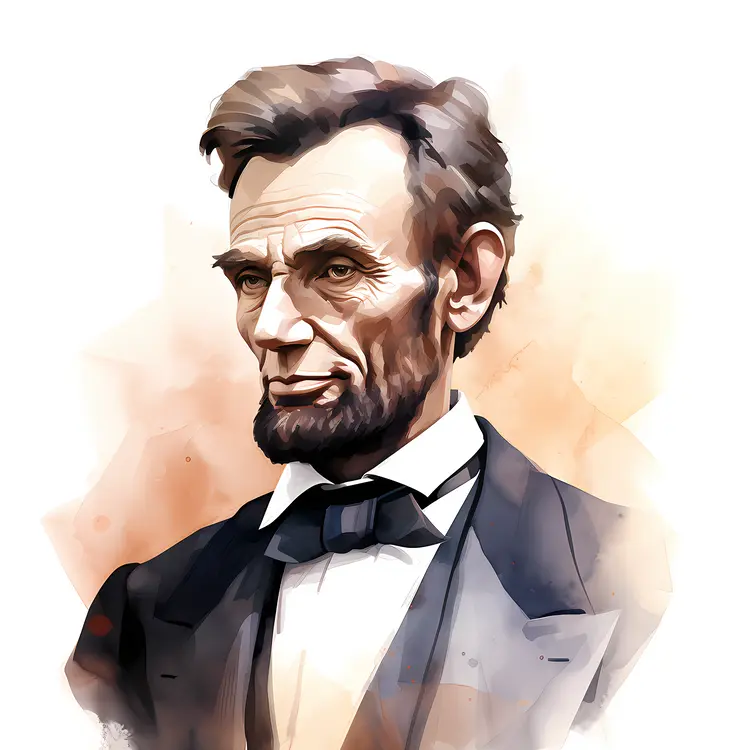 Cartoon Abraham Lincoln in Formal Attire
