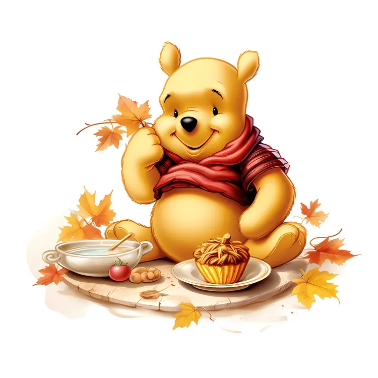 Bear Enjoying Autumn Treats