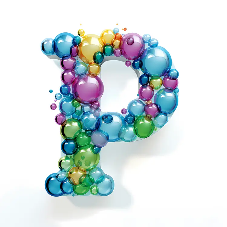 Colorful Bubbles Forming Letter P