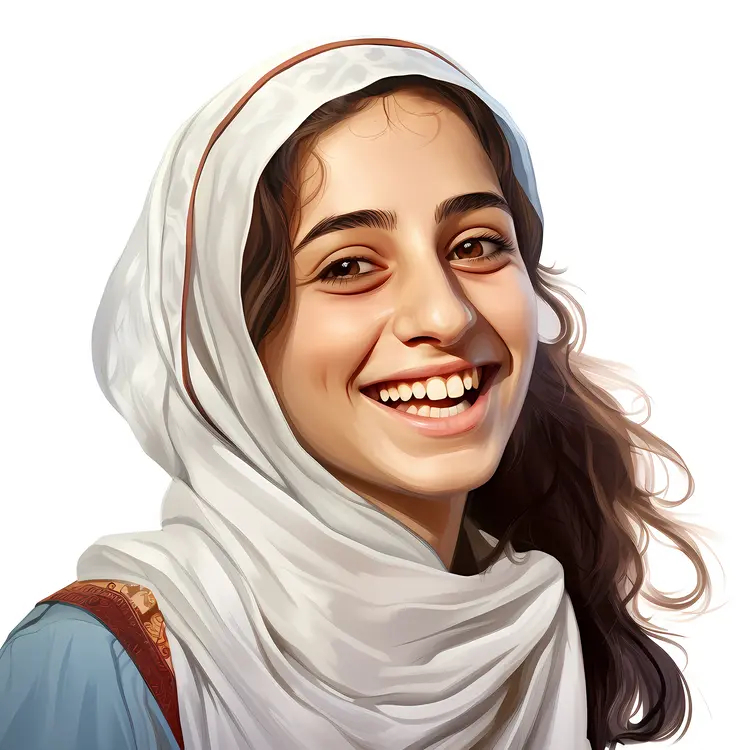 Smiling Girl in Hijab Portrait
