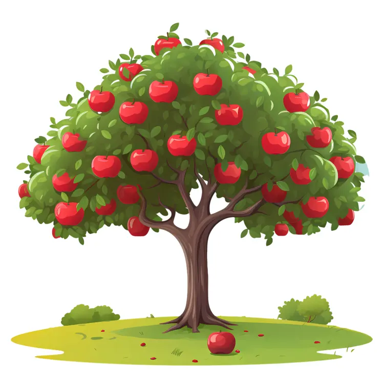 Apple Tree with Numerous Apples