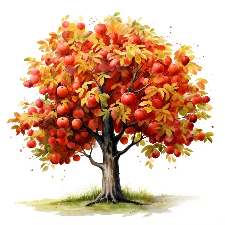 Apple Tree Laden with Fruit