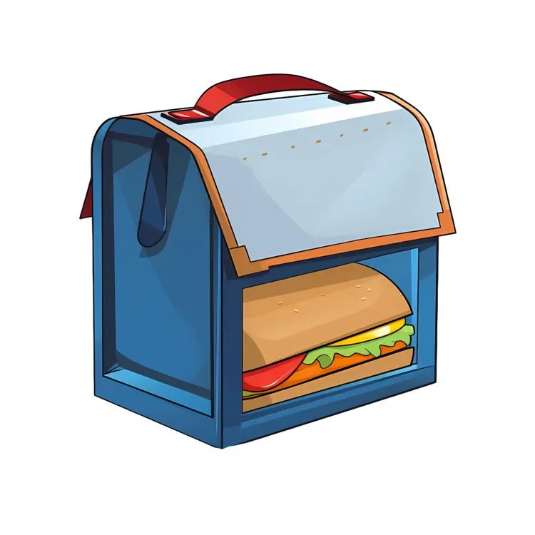 Blue Lunch Bag with Sandwich