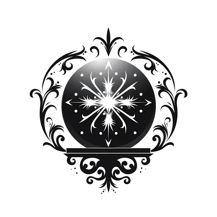 Black Crystal Ball with Decorative Frame