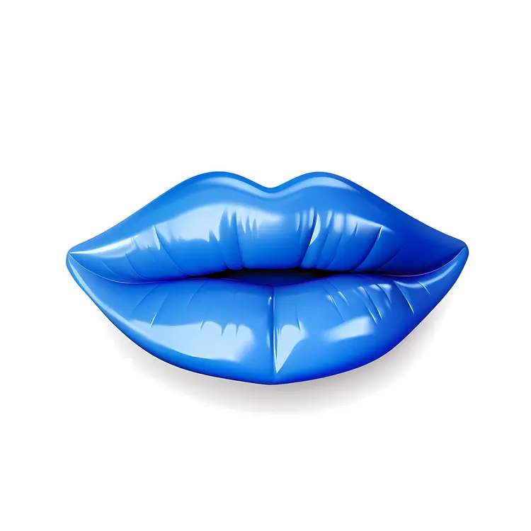 Glossy Blue Lips Illustration