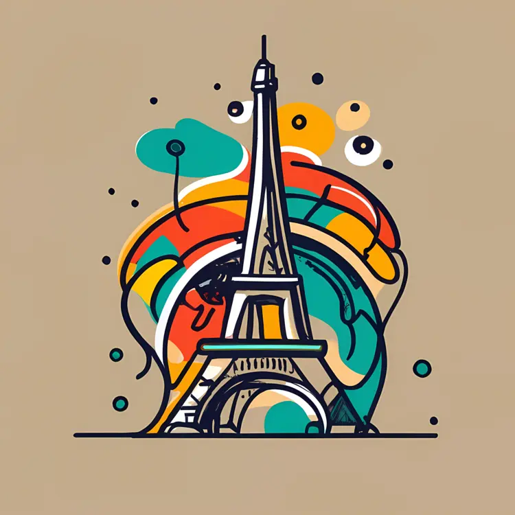 Colorful Eiffel Tower Illustration