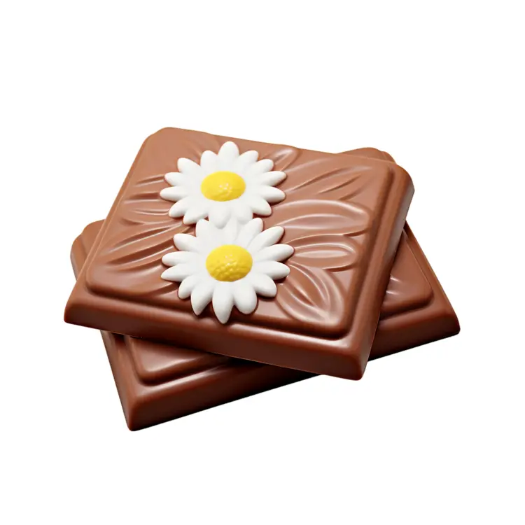 Chocolate Bar with Daisy Decorations