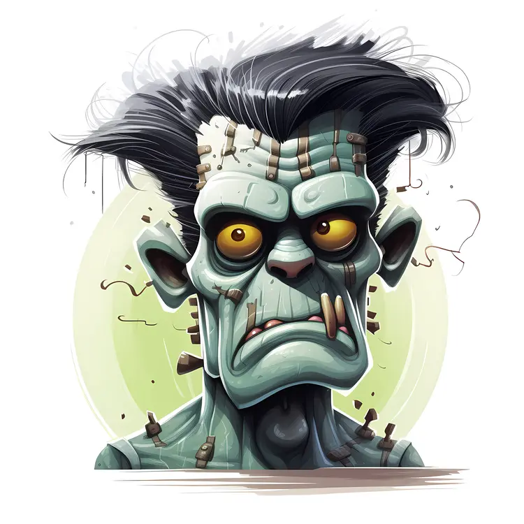 Frankenstein Monster with Wild Hair