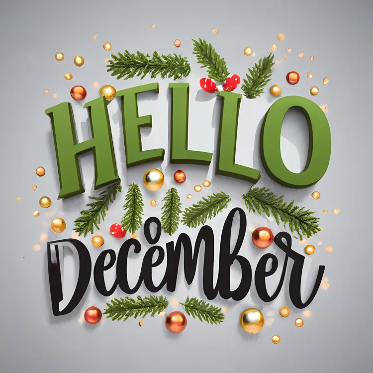 Hello December with Festive Ornaments
