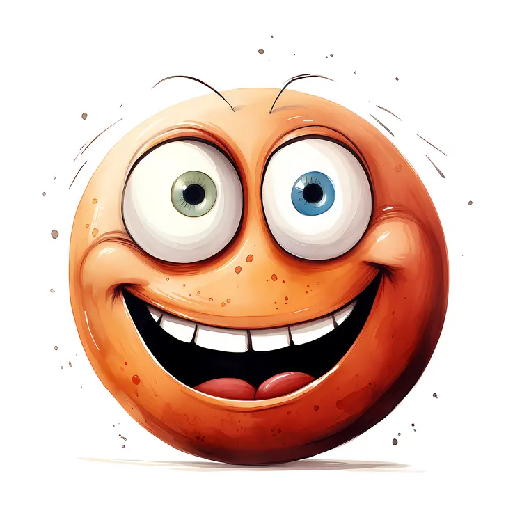 Happy Cartoon Face with Big Smile
