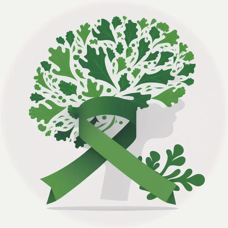 Green Ribbon Symbol for Awareness and Support