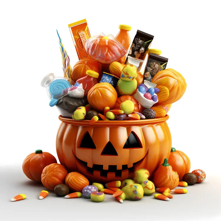 Pumpkin Filled with Halloween Candy