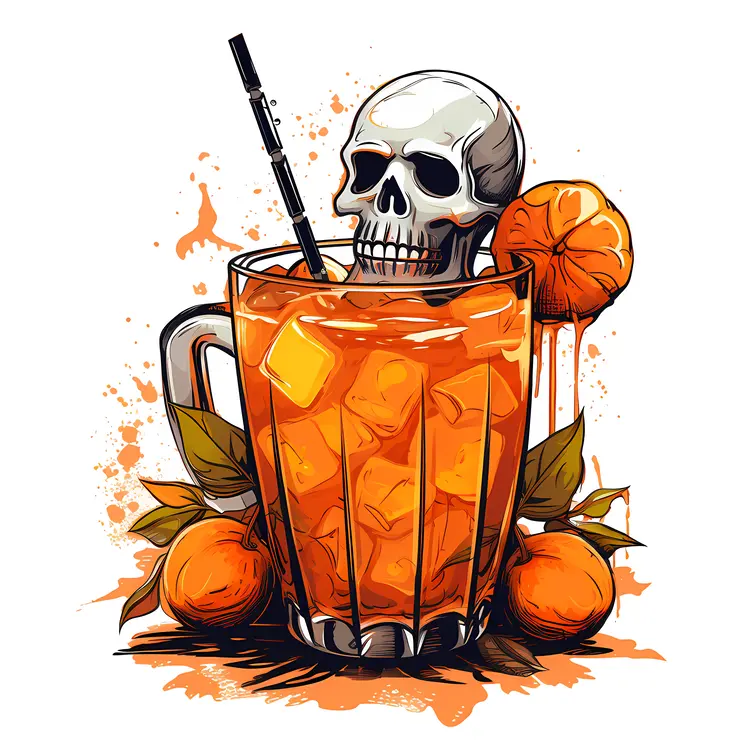 Halloween Skull Drink with Ice