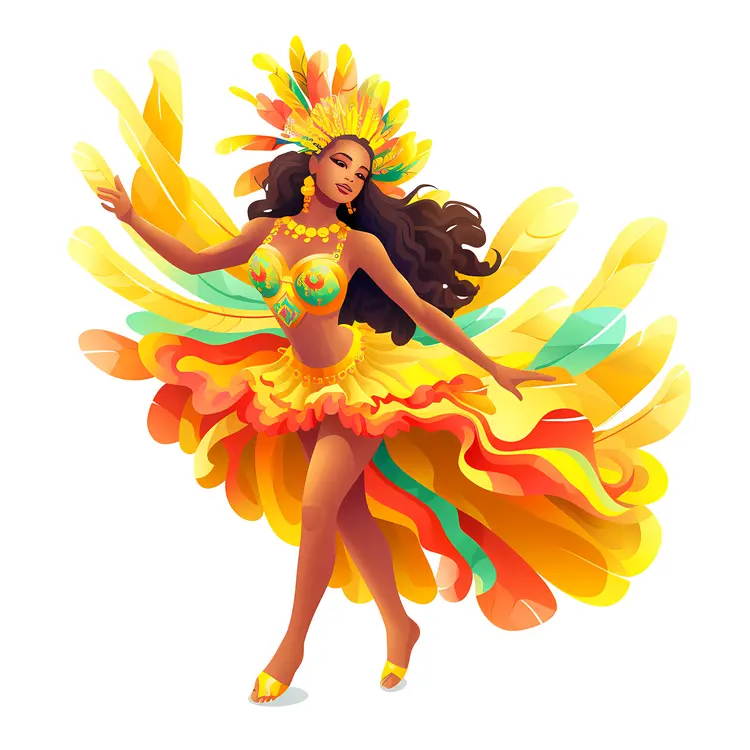 Colorful dancer in vibrant costume