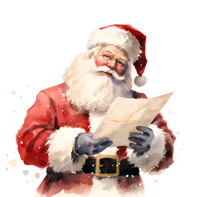 Santa Claus Checking a List