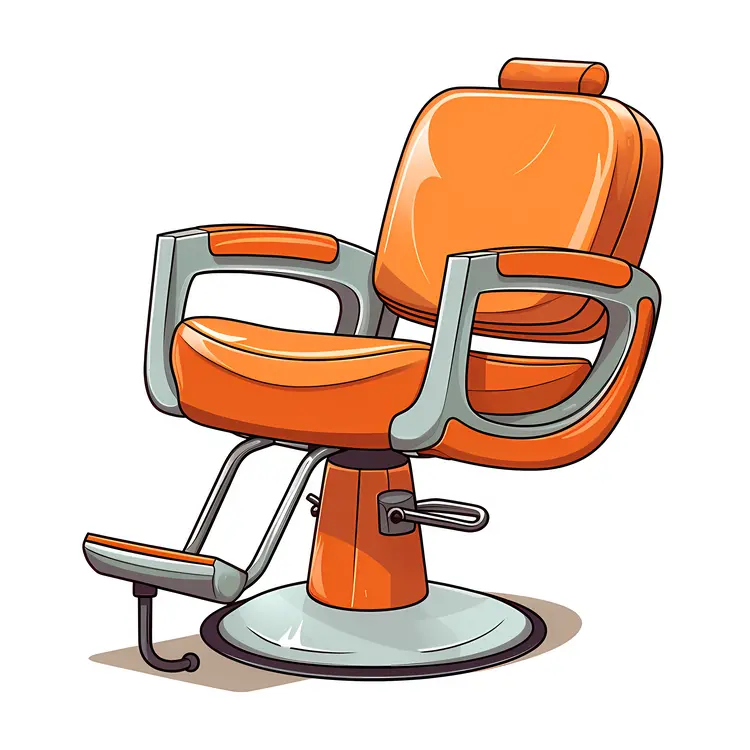 Orange Barber Chair Illustration