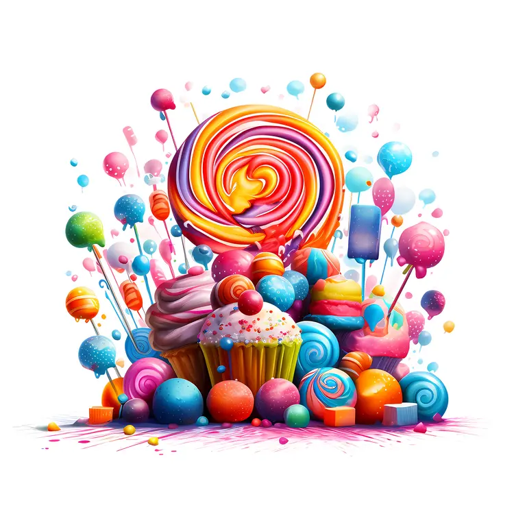 Colorful Candies and Cupcakes
