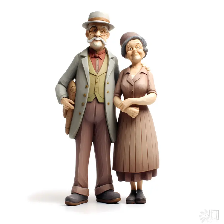 Vintage Elderly Couple Figurine