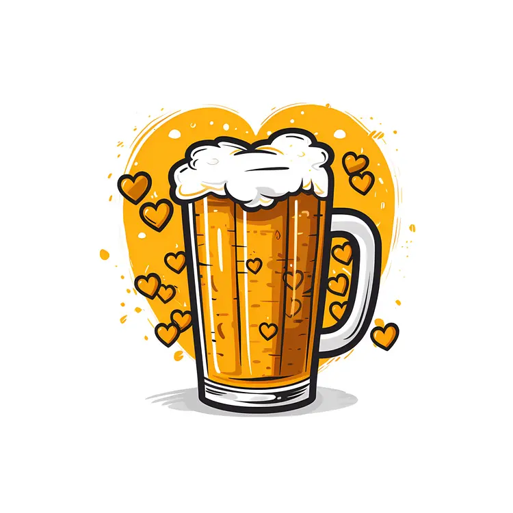 Beer Mug with Hearts