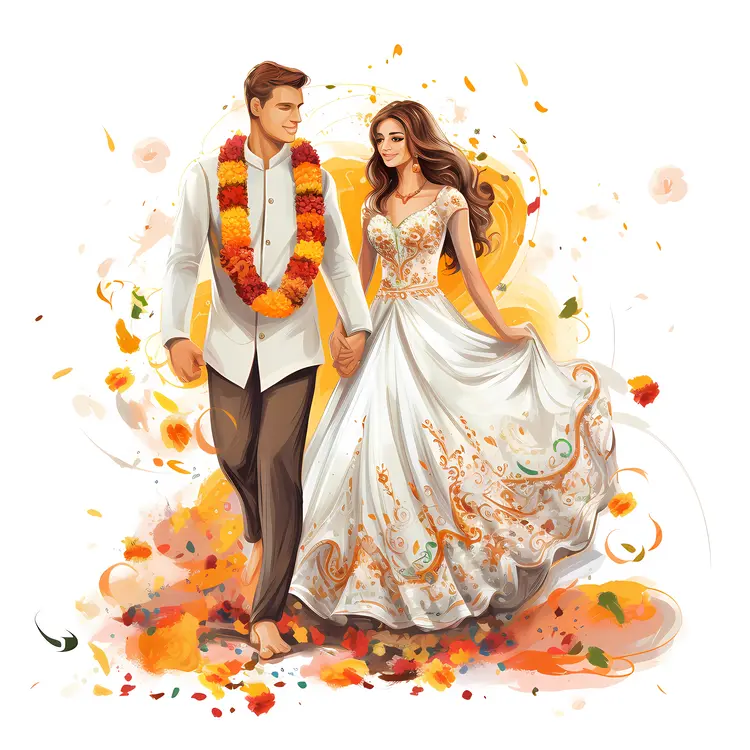 Wedding Couple in Traditional Attire