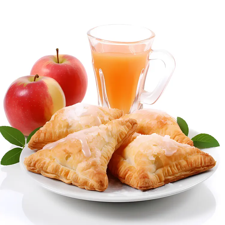 Delicious Apple Pastries with Fresh Juice and Apples