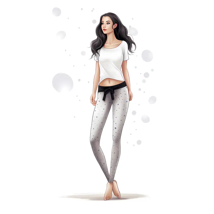 Cartoon Woman in Stylish Leggings