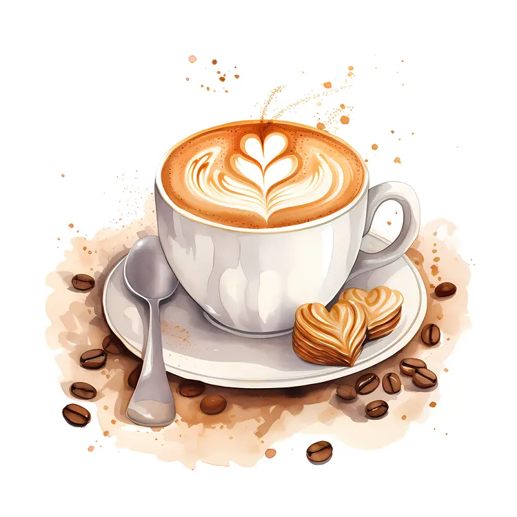 Latte Art with Heart-Shaped Cookies
