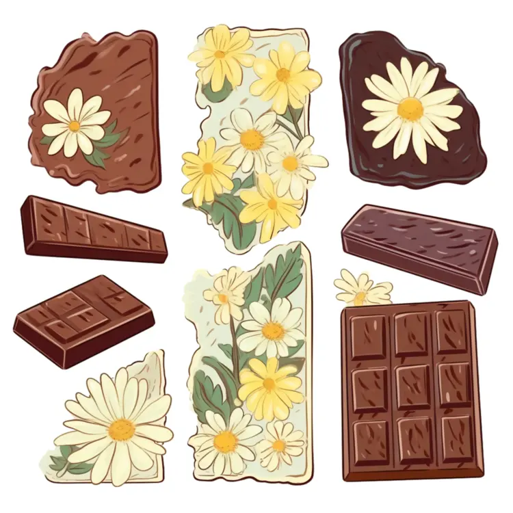 Chocolate Bars with Daisies