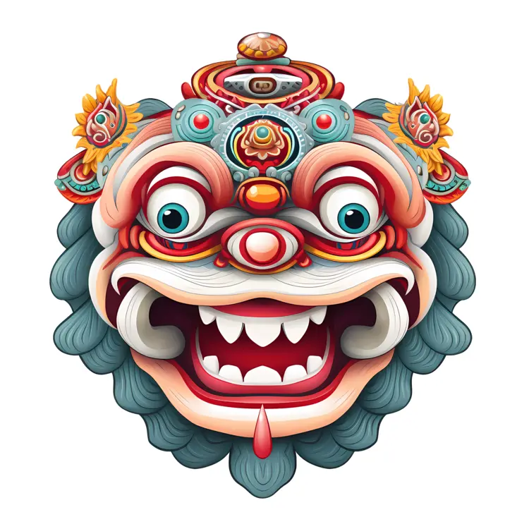 Colorful Traditional Lion Mask