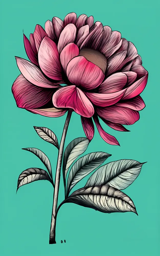 Pink Flower with Green Background
