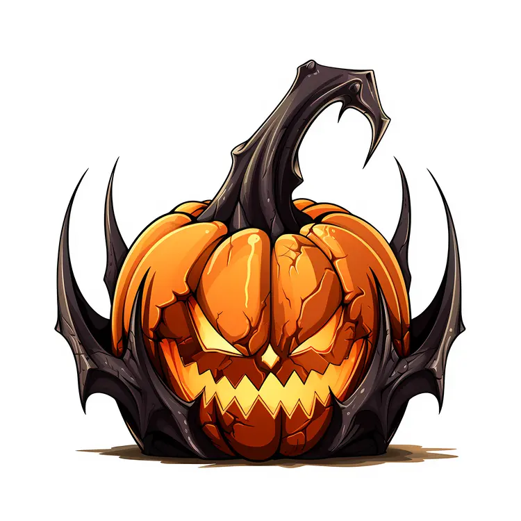 Evil Pumpkin Illustration for Halloween