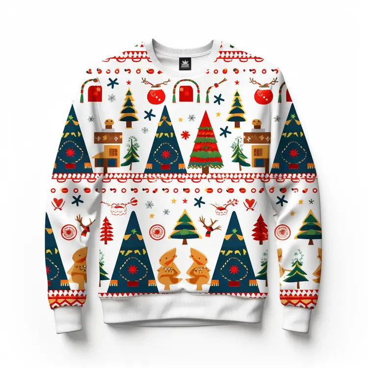 Festive Christmas Sweater with Holiday Decorations