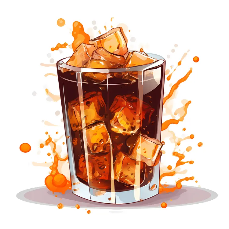Refreshing Glass of Iced Drink