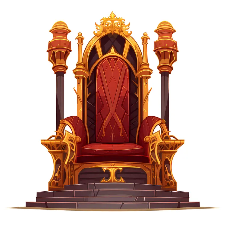 Majestic Red and Gold Throne