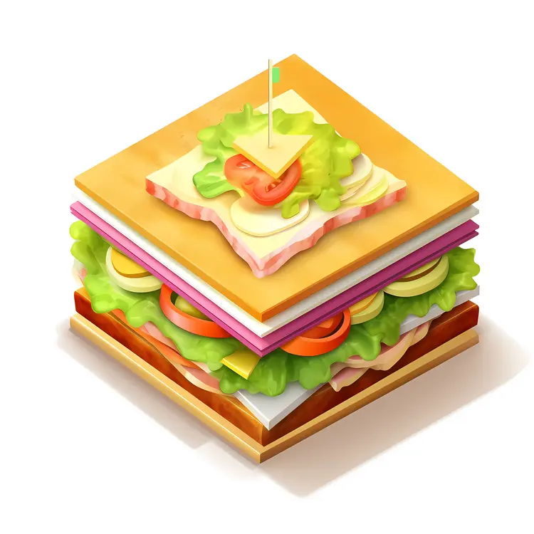 Delicious Layered Sandwich Illustration