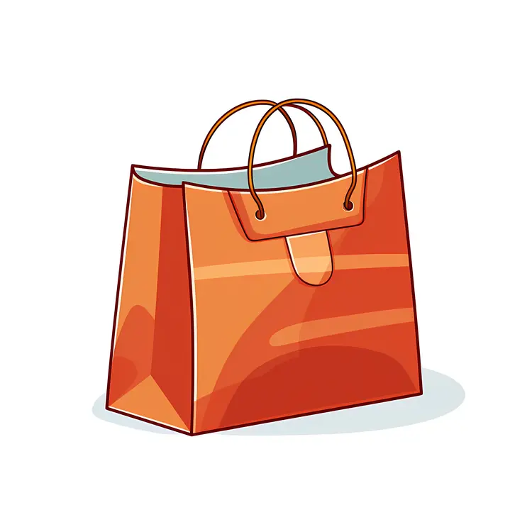 Orange Paper Shopping Bag