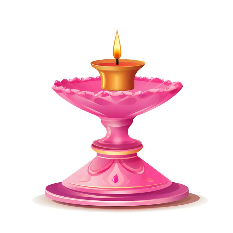 Charming Pink Candle with Holder